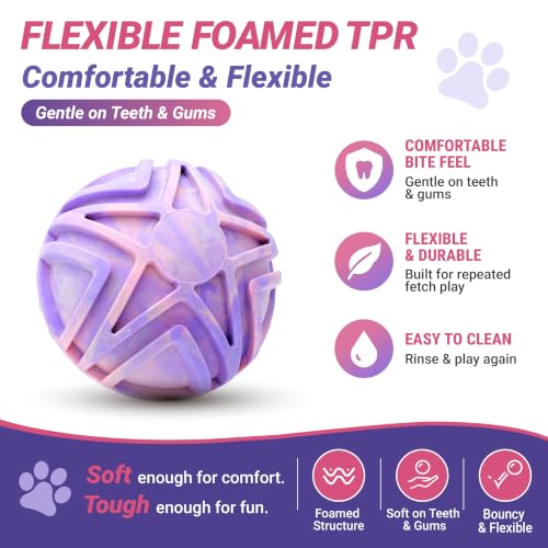 Dog Ball for Large Dogs, 7-Inch Floating Fetch Ball, Pink Ombre - color: Pink & Purple Ombre