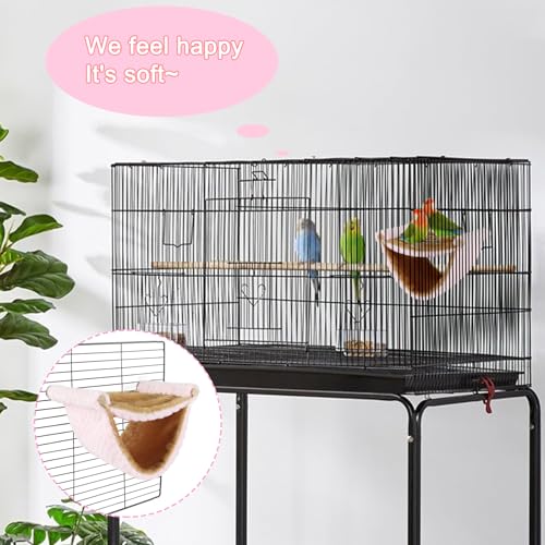 BWOGUE Bird Nest Bed Hanging Hammock, Parakeet Bed for Cage, Cockatiel Bed - color: Pink, size: Medium (9"x7.2")