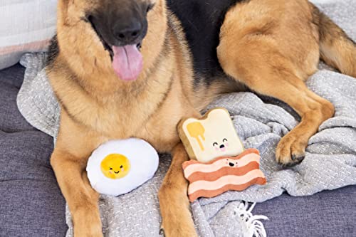 Pearhead Breakfast Dog Toy Set - 3-Piece Bunch Food Theme (Egg - color: Barkfast Dog Toy Set, size: One Size