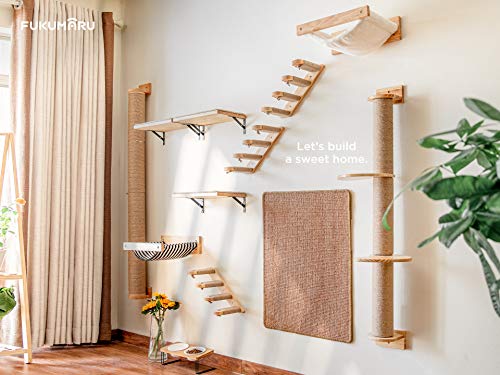 FUKUMARU Cat Climbing Shelf Wall Mounted, Small - size: Small (Bidirectional)