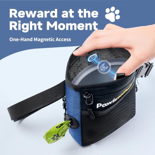 Dog Treat Pouch for Pet Training, One-Hand Magnetic Closure, Hands-Free Treat Bag with Silicone Liner, No Mess No Smell - color: Military green