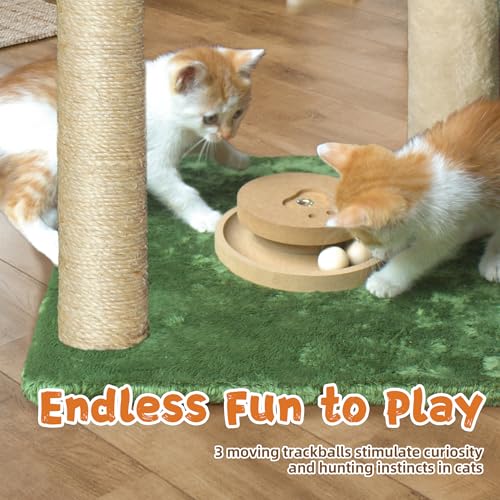 Fantasreen Cat Tree 28'' with Hammock & Interactive Toy for Indoor Cats - color: White-28 Inches