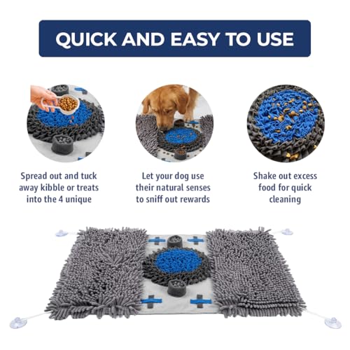 Muddy Mat® Double Chenille & Fleece Snuffle Mat for Dogs – 19x30 Interactive Snuffle Mat for Dogs Large Breed – Slow Feeding Mat for Training, Foraging & Stress Relief
