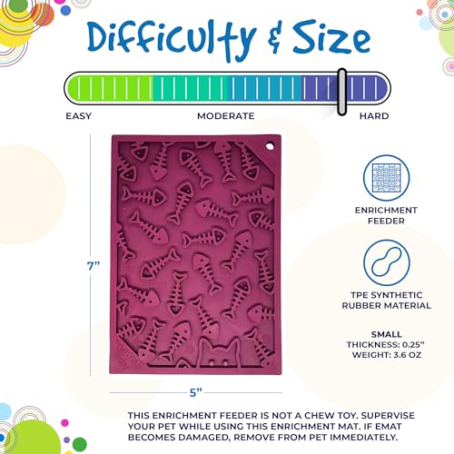 SodaPup Fun Enrichment Feeder, Rubber, Dog, Slow Feeder, 5" x 7" - color: eMat Fishy Plum