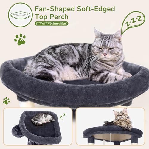 Globlazer Corner Cat Tree Tower with Scratching Post, C51, Dark Grey - color: Dark Gray, size: 51inch