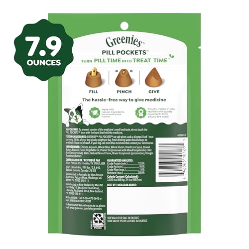 Greenies Pill Pockets Large Size Dog Treats, Peanut Butter, 7.9 oz - size: 30 Count (Pack of 1)