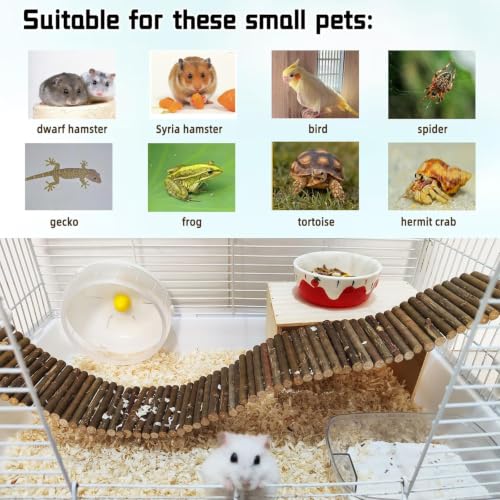 25.6 × 3.9 in Wood Hamster Bridge Rat Climb Toys for Gerbil Mouse Squirrel - size: 1PCS-25.6×3.9 in