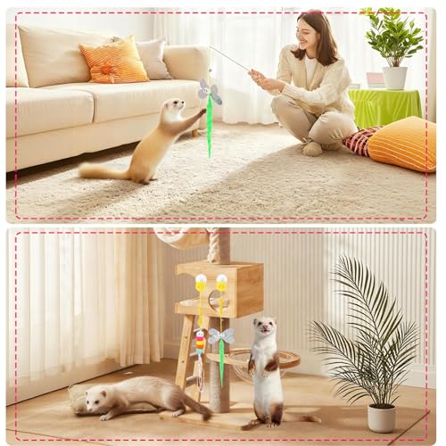 17Pcs Ferret Toys Set, Interactive Chew & Enrichment Toys for Small Pets