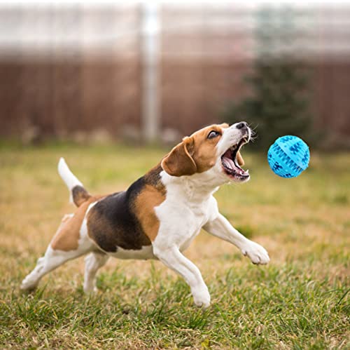 2 Pcs Dog Toy Teeth Ball,Dog Puzzle Toy,Treat Dispensing Dog Toys,Non Toxic Tear Resistant Natural Rubber Toy Ball for Pet Teeth Cleaning/Chewing/Playing/Training (Blue+Blue, 3.15in) - color: Blue+Blue, size: 3.15in