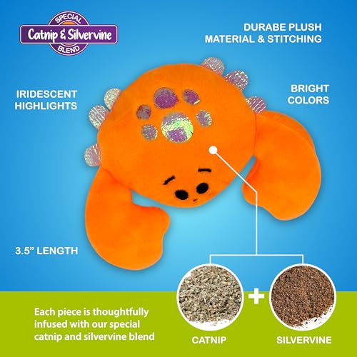 Catnip & Silvervine Plush Cat Toy for Kittens - Crab - color: Crab