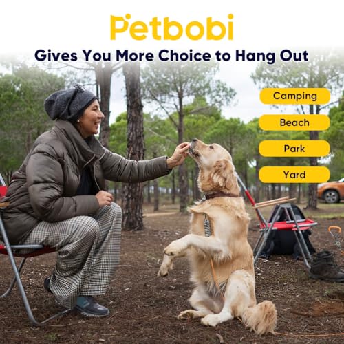 Petbobi Dog Tie Out Cable and Stake, 40ft Heavy Duty Dog Leads for Yard - color: Orange, size: 40 ft (120 lbs)