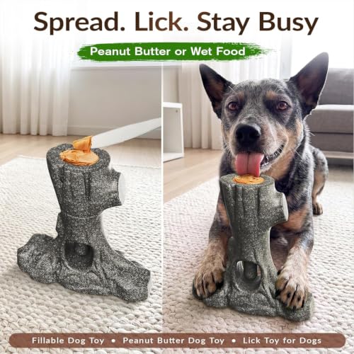 Bully Stick Holder & Frozen Snack Toy 2-in-1 for Large Aggressive Chewers, Durable Dog Chew Toy Reduces Anxiety & Prevents Choking, BPA-Free