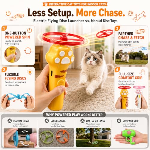 Cat Toy Launcher for Kitten Toys, Cat Toys Interactive, Automatic Cat Toy - color: brown