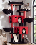 Globlazer Large Cat Tree 72in Tall Cat Climbing Tower, F72G, Gothic - color: Black Red
