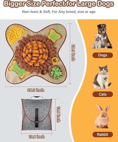 HOPET Snuffle Mat for Dogs Large Breed,Interactive Sniff Feeding Training Mat for Puppy Slow Feeder, Mental Stimulation & Slow Feeding Game for All Breeds