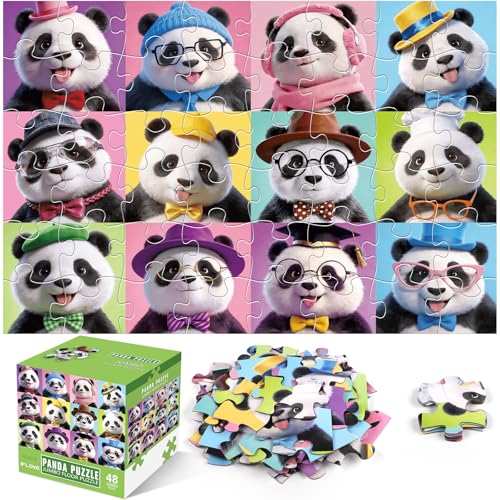Jumbo Floor Puzzle for Kids,48 Piece Panda Jigsaw Puzzle Ages 3-8 - style: Panda
