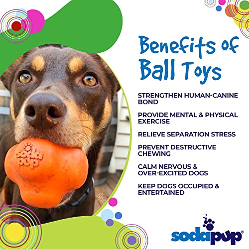 SodaPup Crazy Bounce – Durable Dog Ball Toy & Chew Toy Made in USA from Non-Toxic, Pet-Safe, Food Safe Natural Rubber Material for Bonding, Mental & Physical Exercise, Problem Chewing, & More - color: Crazy Bounce Orange, size: Large