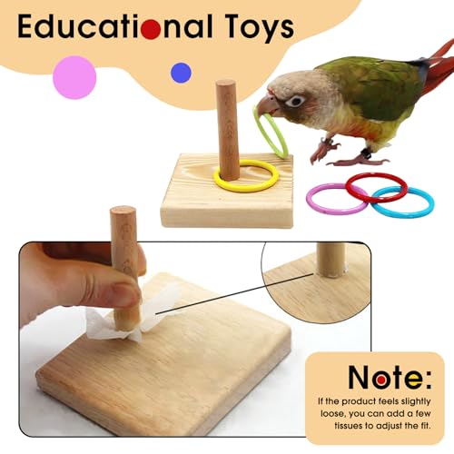 QBLEEV Bird Tabletop Toy, Parrot Activity & Training Trick Color Ring Toys - color: Color Circle B