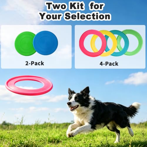 Dog Flying Disc, 4 Pack Dog Toy Gift Set for Medium & Large Dogs - size: 4PC