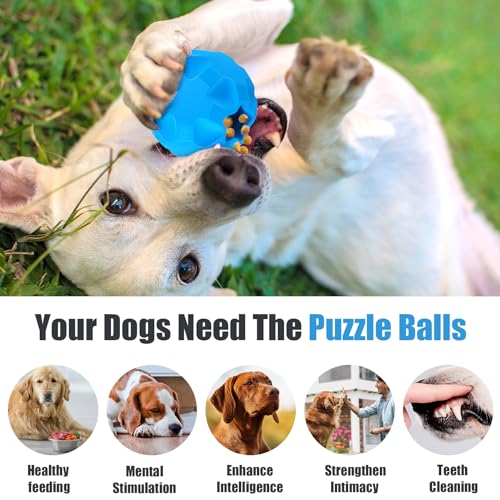 Rubber Treat Dispensing Cognitive Dog Toys for Aggressive Chewers Breed - color: Blue