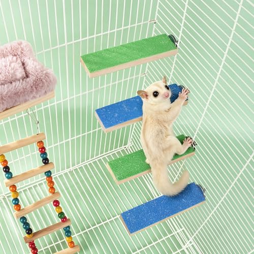 Mygeromon Sugar Glider Toy Climbing Steps Rat Cage Platform Accessories
