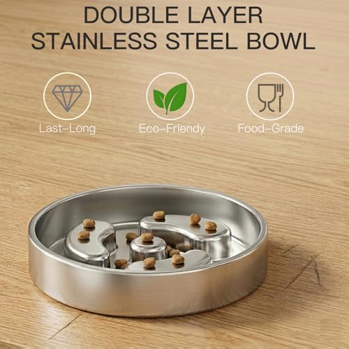Slow Feeder Dog Bowls, 1Cup for Small Puppy, 2Pack - color: 2-Pack