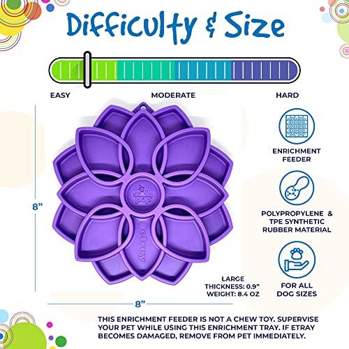 SodaPup Mandala eTray – Durable Slow Feeder Tray Made in USA from Non-Toxic, Pet-Safe, Food Safe Material for Mental Stimulation, Calming, Avoiding Overfeeding, Slow Eating, Healthy Digestion & More - color: eTray Mandala Purple