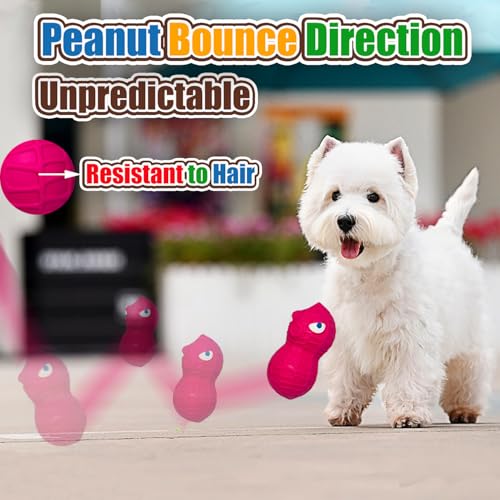 HOLYSTEED Latex Squeaky Dog Toys for Small Dogs, Mini Breeds, 1.6" Peanut - size: Small