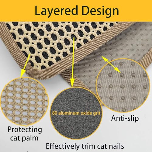 Cat Nail File Scratcher, Cat Scratch Pad 80-Grit Aluminum Oxide - size: 14.88"×11.18"