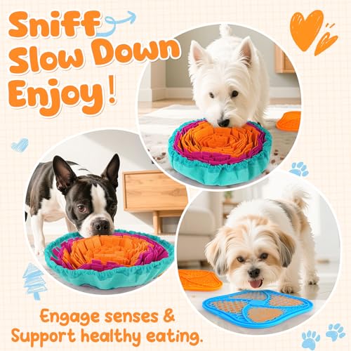 KIPRITII Snuffle Mat for Dogs & Dog Lick Mat for Small & Medium Dogs