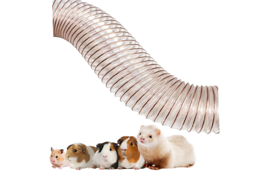 Pet Products Transparent Thru-Way - 46In Interactive Tunnel for Ferrets F Rat Guinea Pig Ratand Small Pets, Transparent and Flexible Design Allows for Better Observation of Pets Playing and Exploring - color: transparent