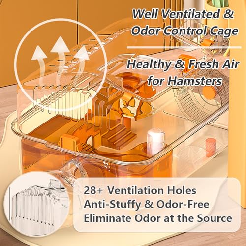 8-in-1 Dwarf Hamster Cage, No Assembly Full Transparent, Temporary Transitional/Breeding/Nursery Cage, 19.69×14.17×12.6 in,Fits Small Space/Kid’s Room, for Dwarf & Baby Hamsters - color: Blue