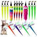 AcceLeah 16Pcs Cat Wand Refills, Worm Dragonfly Attachments for Indoor Cats - color: 16Pcs
