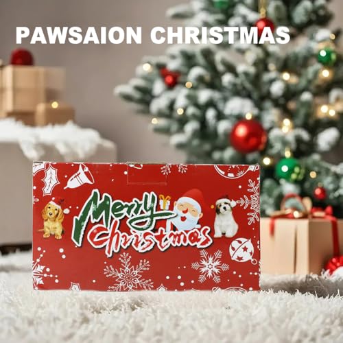 Christmas Dog Toys 15 Pack, Puppy Rubber Chew Toys with Rope Toys Set, Interactive Tough Christmas Gifts Box for Dogs, Training Playing Teething Busy Toys Bulk for Holiday Puppies Presents - color: Red