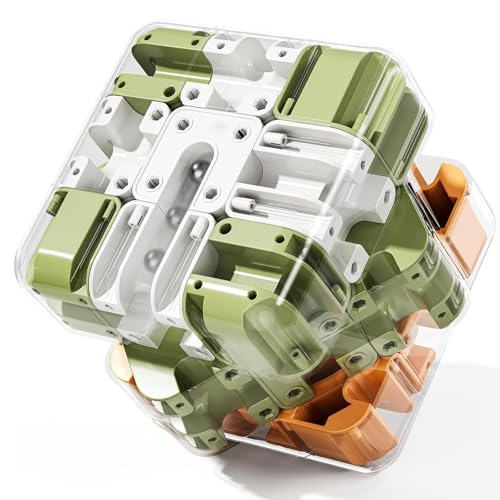 3D Rolling Ball Maze Cube, Brain Teaser Puzzles Toys Educational Focus Toys - color: Green