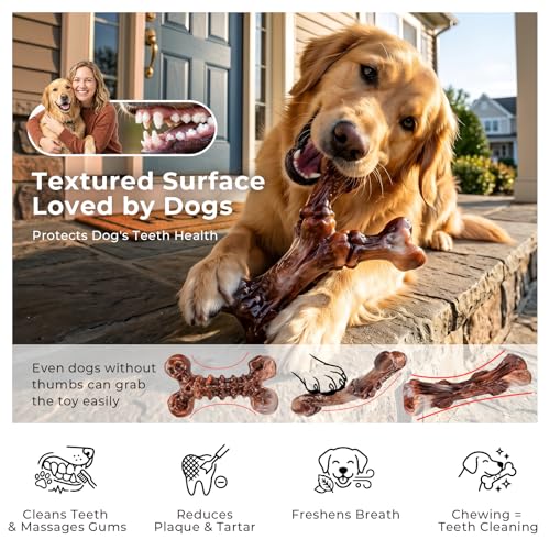 Kseroo 6-Pack Bacon Flavored Dog Chew Toys for Aggressive Chewers, Brown-XL - color: 6PC-Bacon-Brown