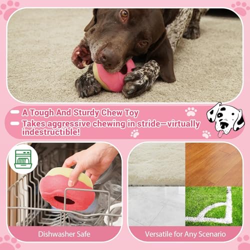 Dog Toys for Aggressive Chewers, Dog Enrichment Toys, Anxiety Relief for Dogs Toy, Indestructible Frozen Treat Toy National Pet Day Gifts for Large Dogs Peanut Butter Reduces Anxiety, Donut - color: Doughnut