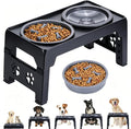 LALOBLUE Collapsible Dog Bowls Raised Elevated Adjust Stand