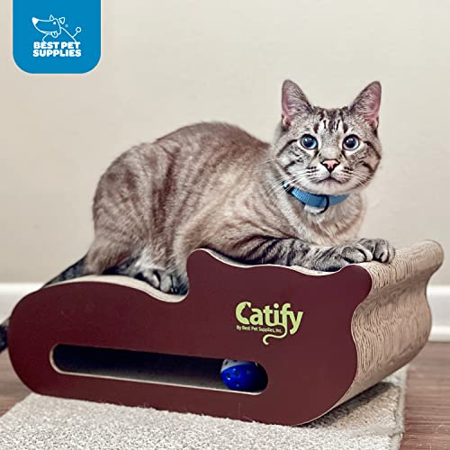 Best Pet Supplies Catify Corrugated Cardboard Cat Scratcher - Cat Shape - color: Cat-Shape