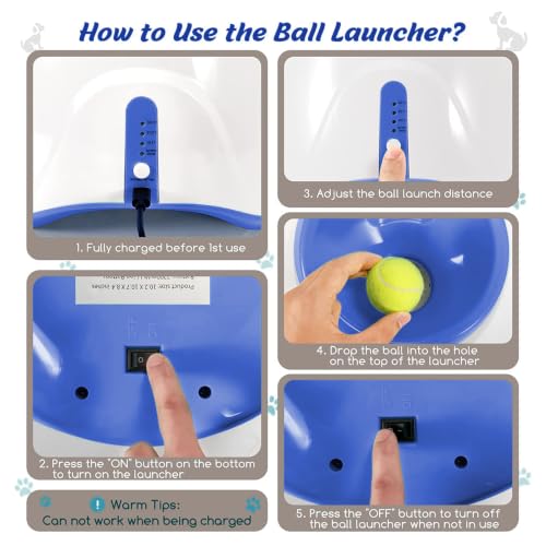 SOCO Automatic Ball Launcher for Dogs, 15 2-Inch Balls, Blue - color: Blue-15 balls