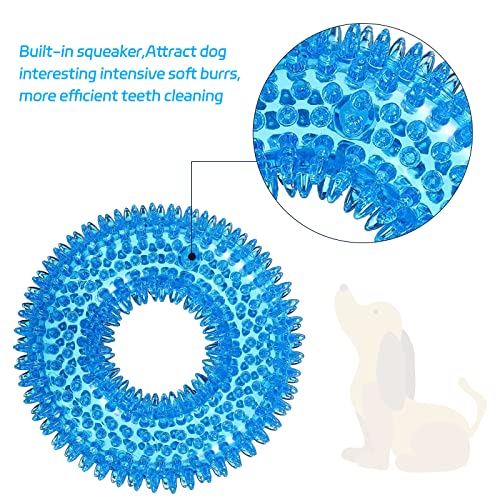 BLMHTWO 2PCS Dog Ring Toy, Dog Spiky Ring Squeaky Rings for Dogs