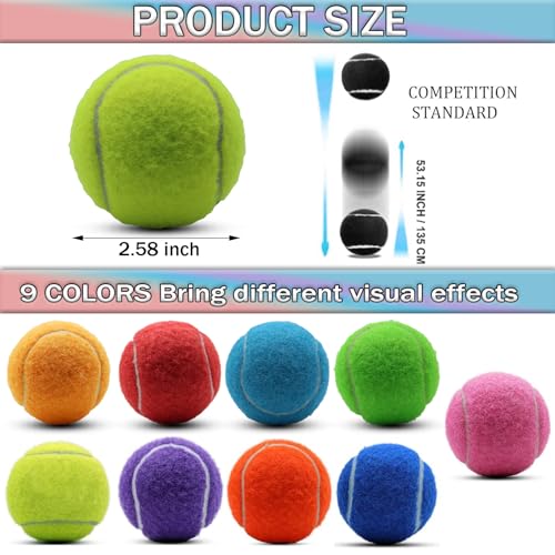 SHYUJAJIE Tennis Ball,20 Pack Practice Balls Bulk,Dog Balls with Mesh Bag - color: Multicolour