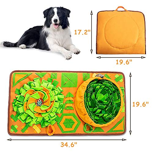 AWOOF Large Dog Snuffle Mat, Interactive Feeding Mat, 34.6 in x 19.6 in, Squeaker and Crinkle Paper, Non-Slip, Easy to Clean - color: C