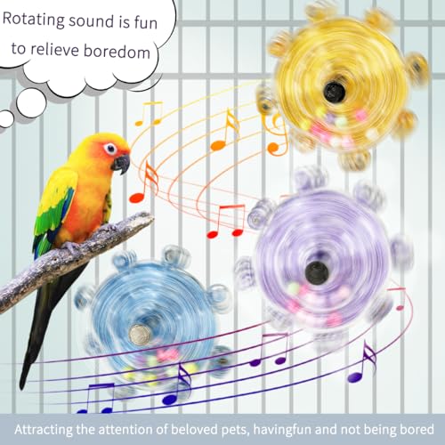 Parakeet Toys, Small Parrot Rotating Interactive Training Toy, Parakeet Cage Accessories, Budgie Toys, Cockatiel Toys, Lorikeets Toy, Love Bird Toys,Conure Toys,Bird Toys for Parrots (Yellow) - color: Yellow