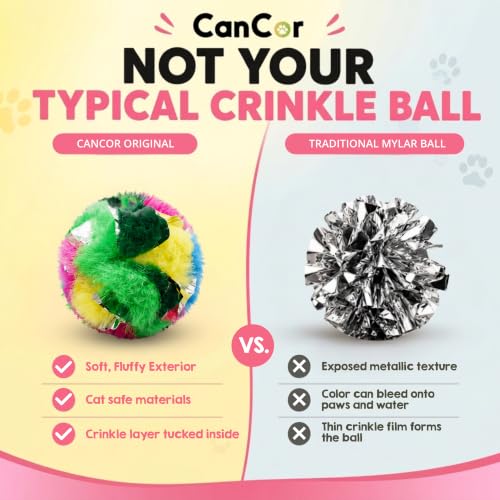 Large Crinkle Balls for Cats – 2.5 Inch, 1 Pack - size: Large