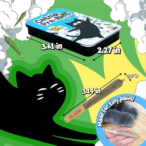 LIT LABS Catnip Joint - 5 Organic Pre-Rolls Papers to Fix a Bad Cattitude - Funny Cat Toy for Indoor Cats with Existential Dread