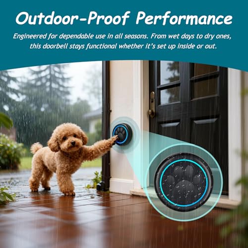 Halo Paw Smart Dog Door Bell–BK Dog Bells to Go Outside (2 Chimes & 1 Bell) - color: 2 Receivers & 1 Bell