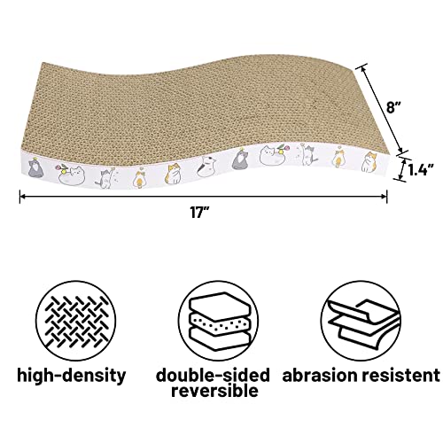PatiencET Cat Scratcher Cardboard 4 Pack Cat Scratch Pad - size: Waved - 4 Pack