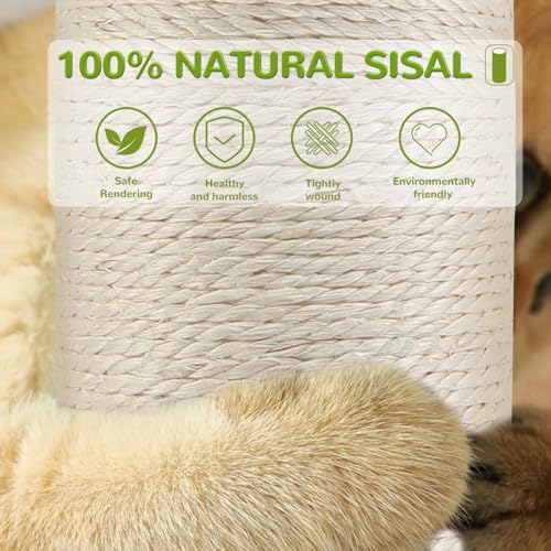 45'' Extra Tall Cat Scratching Post for Large,Heavy Duty Scratcher Tree - color: green-45inch