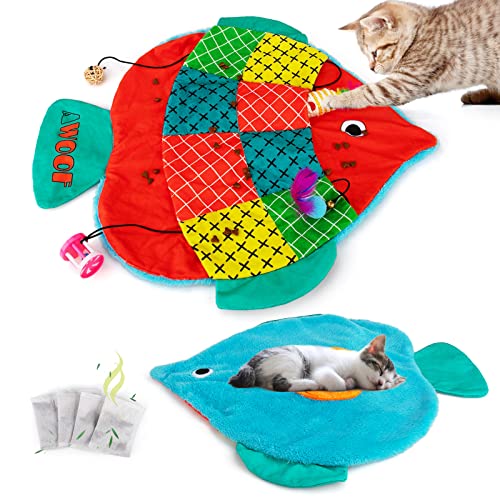 AWOOF Cat Mat,Catnip Toys for Indoor Cats